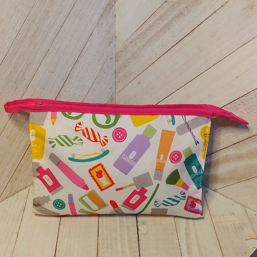 Clinique Makeup Bag With Fun Branded Print